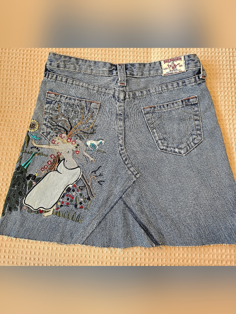 TRUE RELIGION Joey Miss Lady Godiva | Vintage Y2K | Rare Embroidery Denim Skirt - Picture 8 of 11